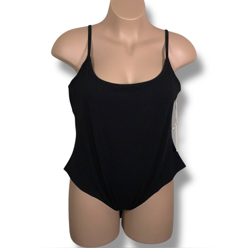 New 3X Forever 21 Organic Cotton Black Bodysuit Plus Sustainable Tank Style